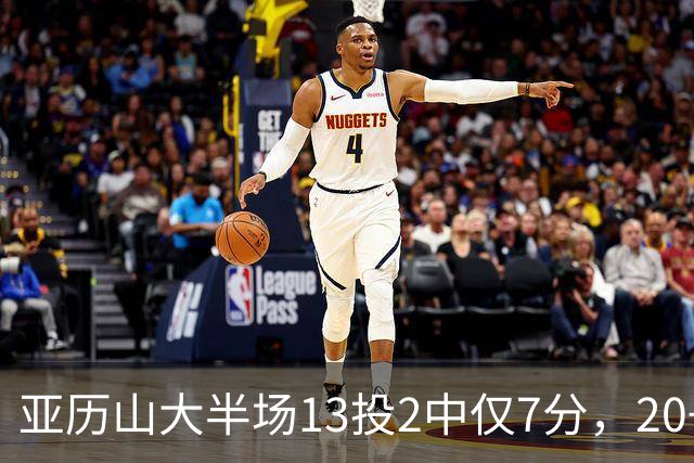 亚历山大半场13投2中仅7分，20+纪录告急